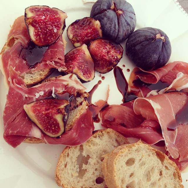 Fig Summer Lunch, with Parmaham and balsamic vinegar