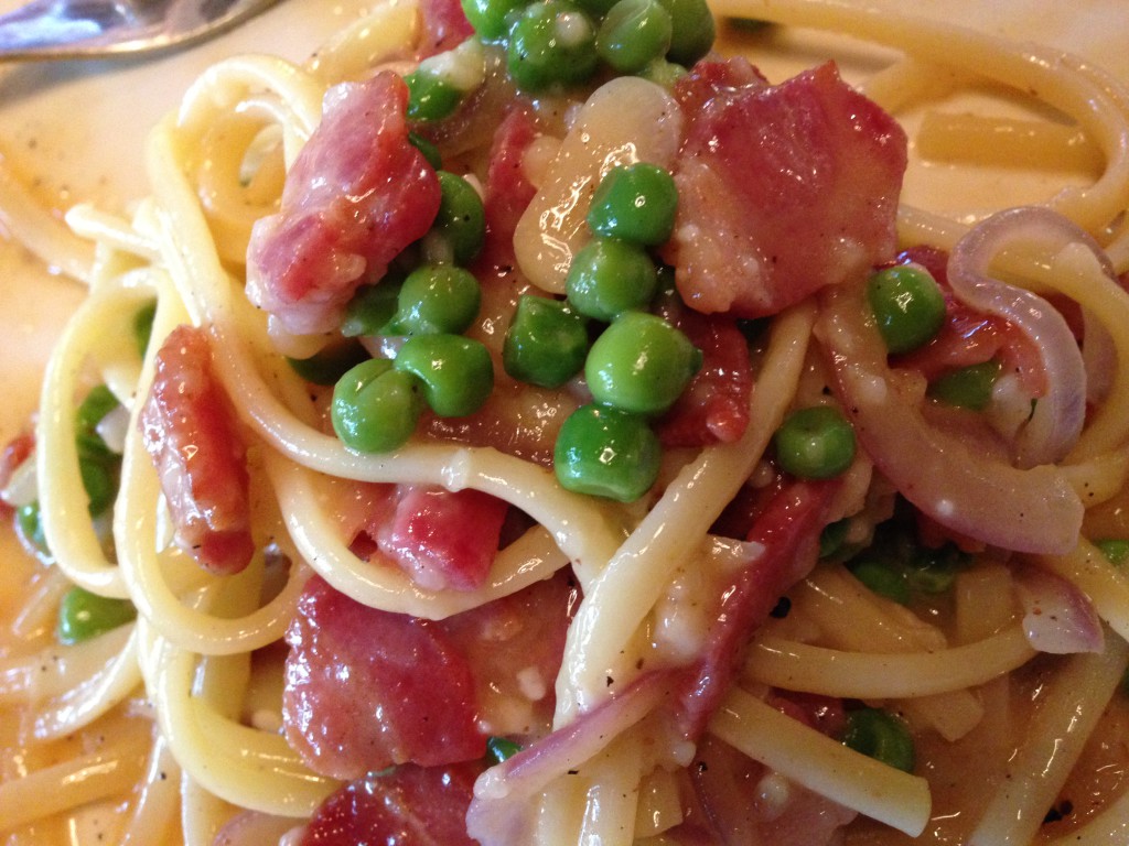 Spaghetti Carbonara is a simple Italian dish with Procuitto Parmesan Cheese Pasta eggs and black pepper