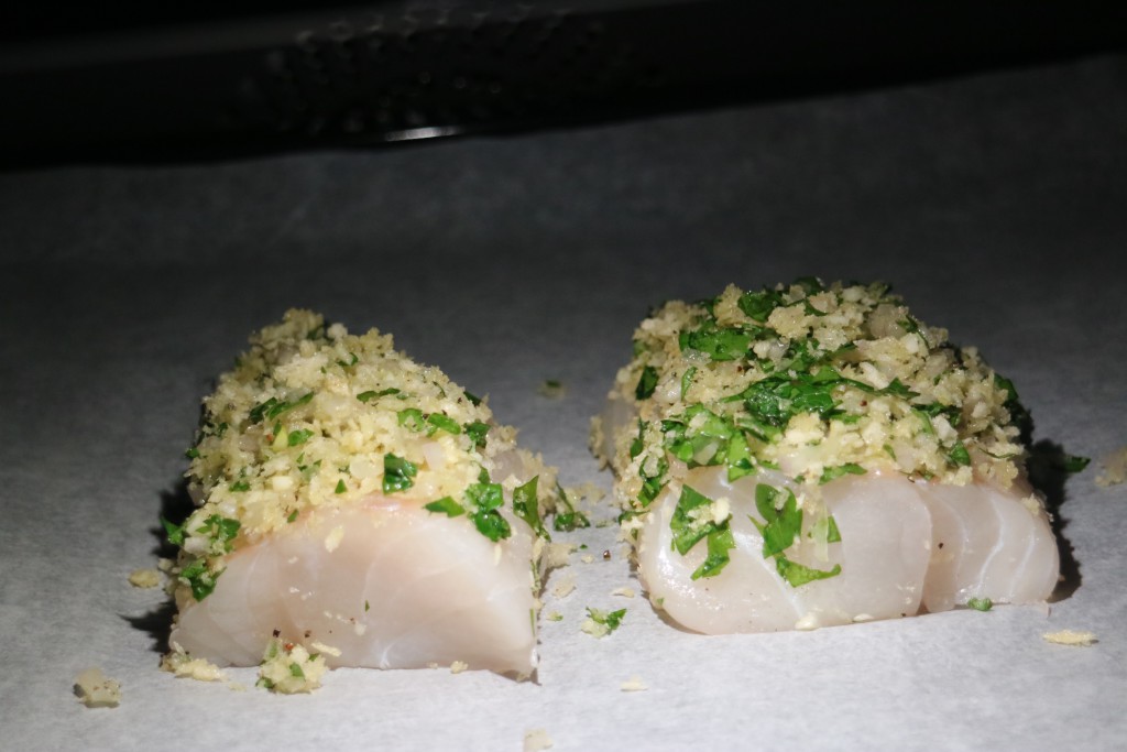 Codfish with celeriac and pea puree