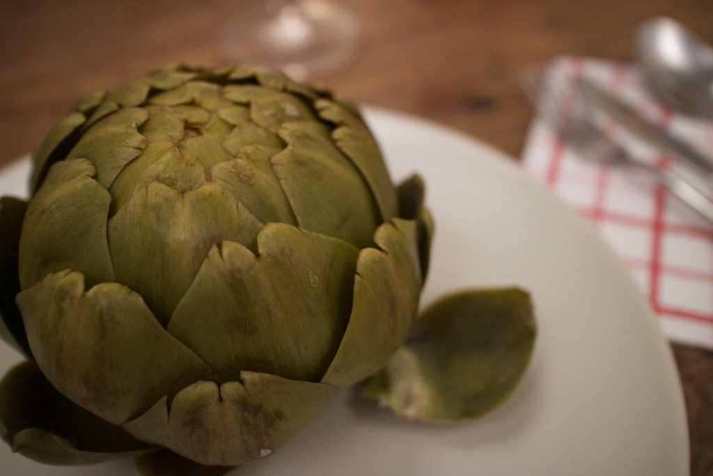 Artichokes and a fresh herby sauce