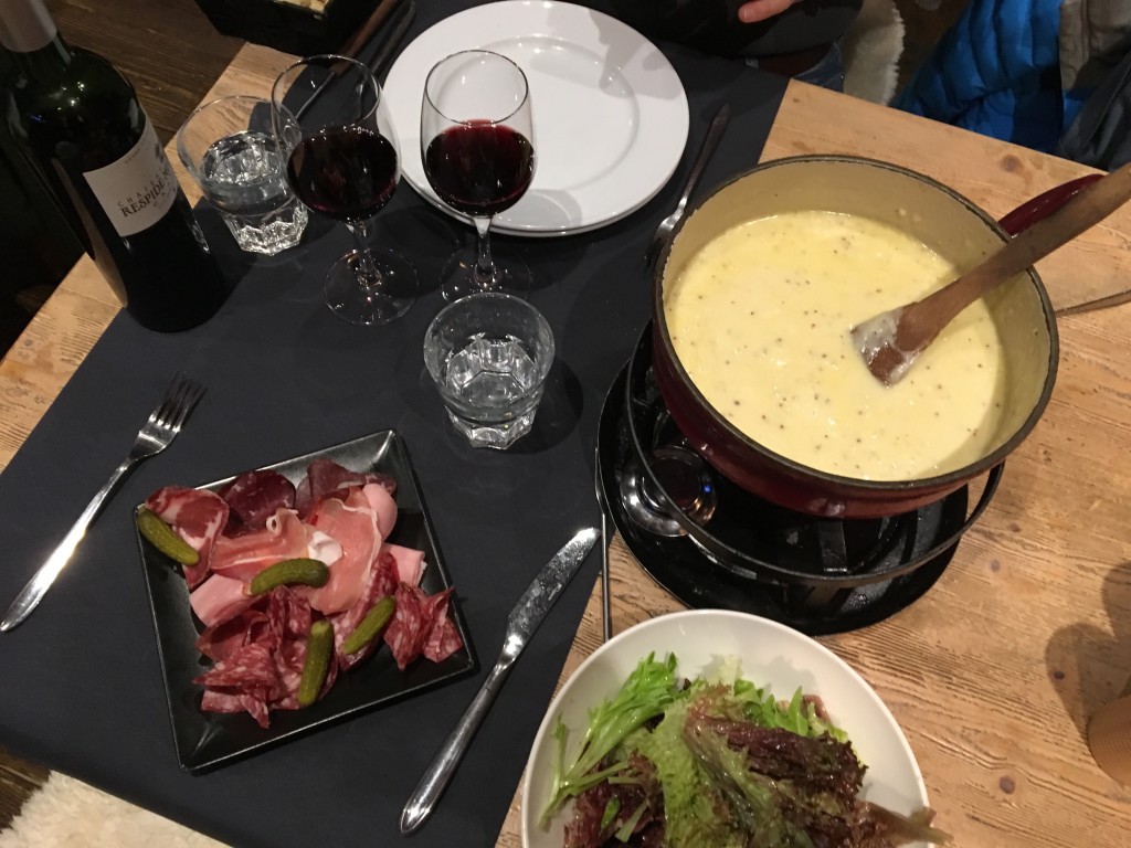 Chalet de la Marine, Val Thorens, les 3 Vallées, French Alpes, raclette, cheese, Swiss fondue